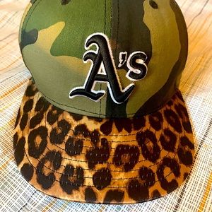 **RARE** New Era Camo/Leopard Oakland A’s Hat